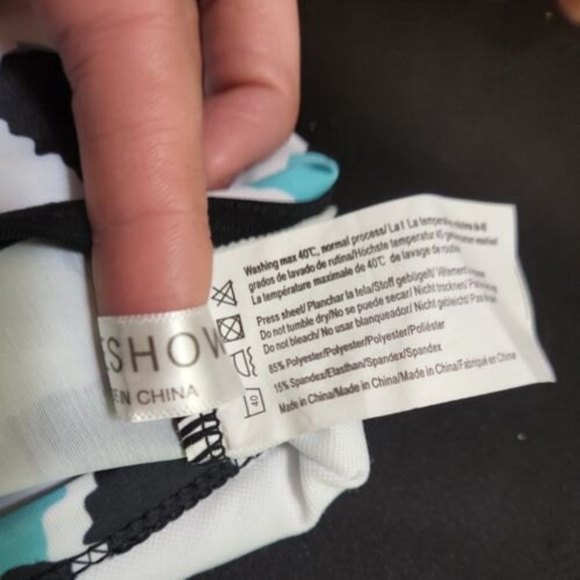 She Show Double Yoga Tank Top Swim Top Swim‎ Top S animal print aqua racer back - Picture 10 of 11